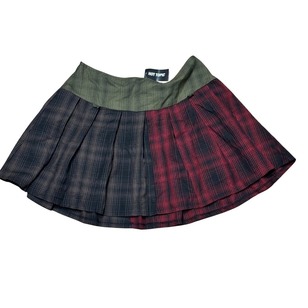 Hot Topic Social Collision Women's XL Multicolor Pleated Mini Skirt ONLY W30 L17